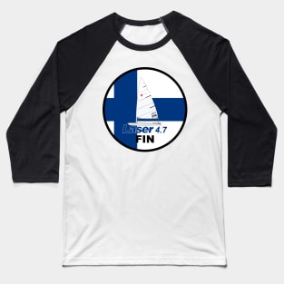 laser class sailboat on flag Finland Baseball T-Shirt